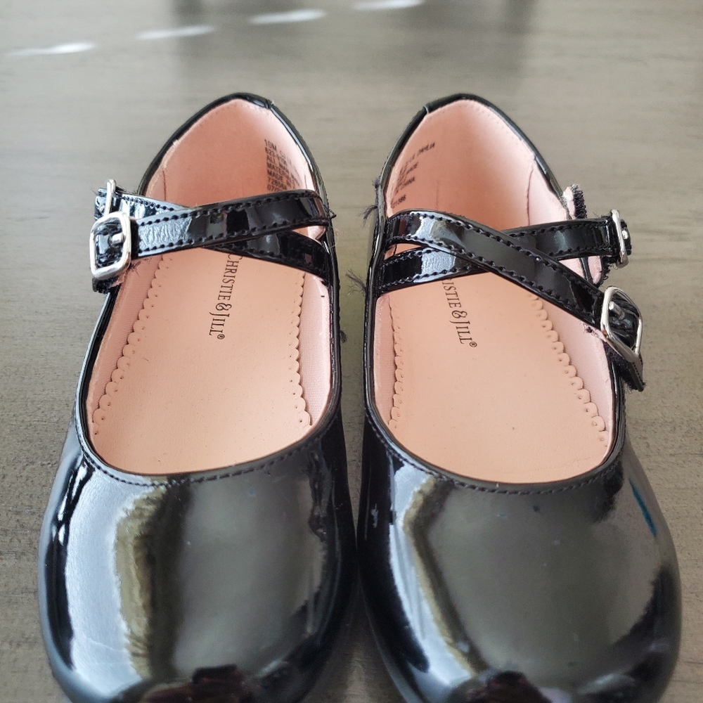 Christie & Jill Toddler Black Patent Dress Shoes Size 10M